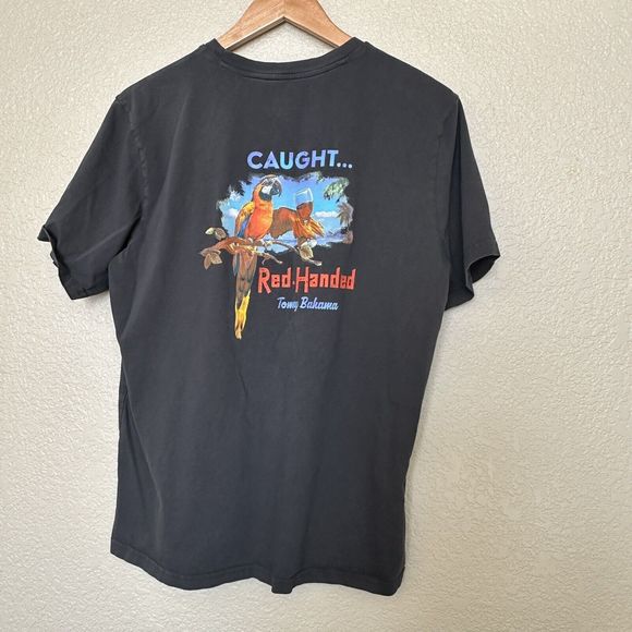 Tommy Bahama Other - Tommy Bahama Caught Red Handed Parrot T-shirt Red Wine Medium Grey